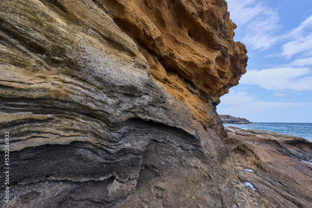 Obraz premium Volcanic cliff at Playa Amarilla