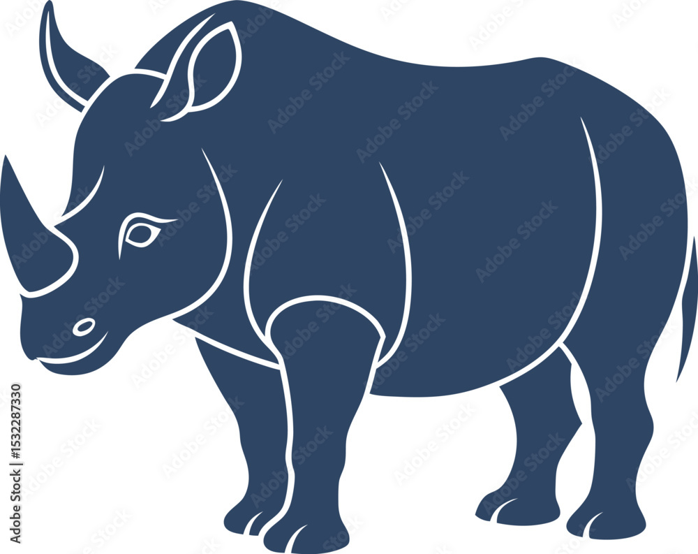 Obraz premium vector illustration of a rhino
