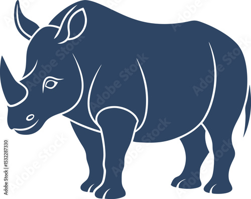 vector illustration of a rhino