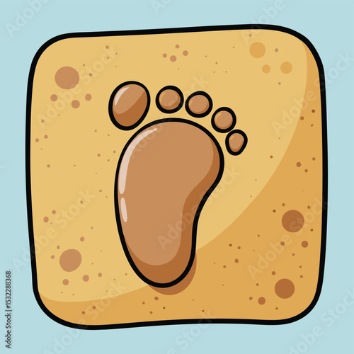 Barefoot footprint on sandy texture, a clear impression of a peaceful walk on the beach.