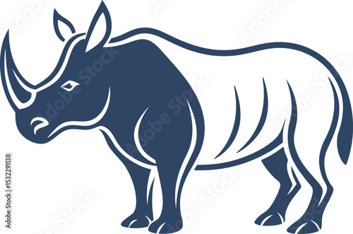 vector illustration of a rhinoceros