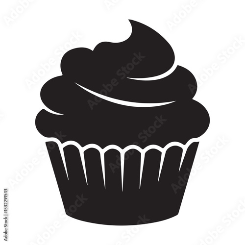 vector illustration of a cupcake