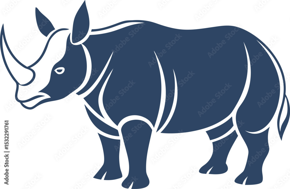 Fototapeta premium vector illustration of a rhinoceros