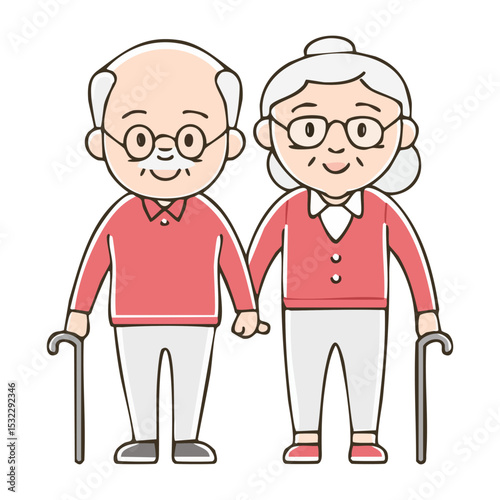 Portrait of senior couple of old people isolated on white background.