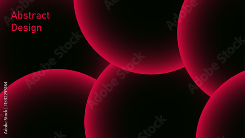 Abstract Red background with Dynamic circle shapes composition with gradients. Geometric red geometric shapes for poster, certificate, presentation, landing page. Red circle lines glowing light 