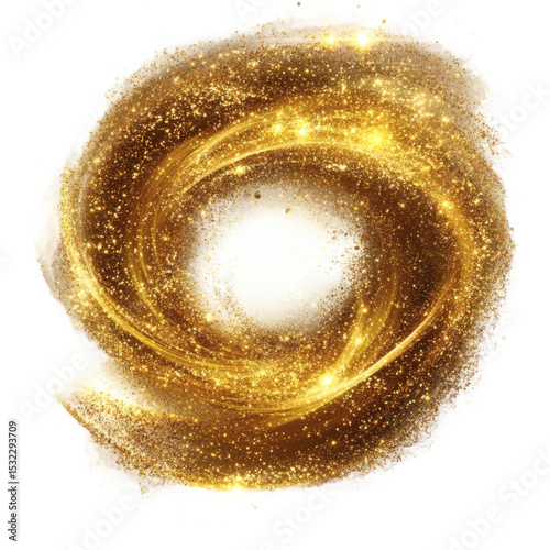 [Transparent Background PNG]Golden Sparkling Circle Abstract Background