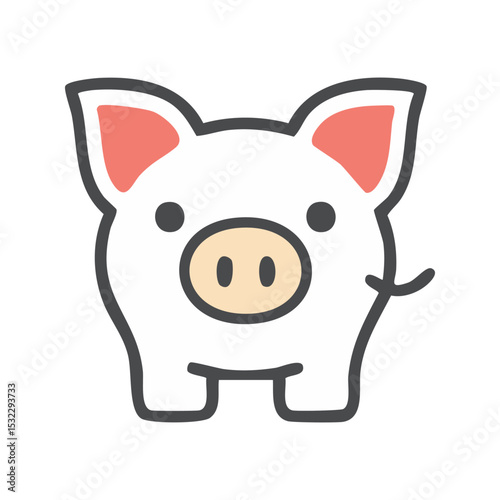 Pig icon or modern line symbol. Vector line art and icon design with bold outline.