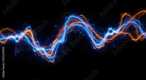 Dynamic Electric Wave Patterns Illustrating Energy Flow
