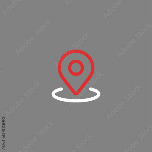 Location direction icon logo flat vector design