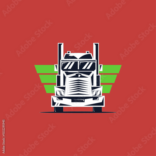 Truck icon logo flat vector design