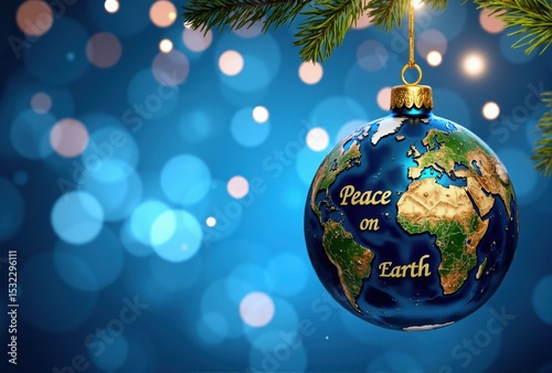 World Map Christmas Ornament with 
