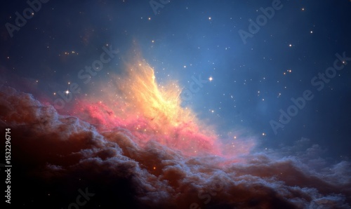 Colorful Nebula in Deep Space