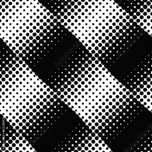 Abstract seamless geometrical circle pattern background - black and white vector illustration