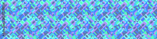 Horizontal multicolored seamless geometric pattern background - abstract geometrical vector graphic design