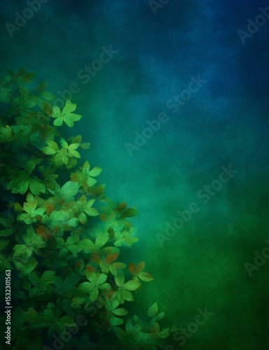 Artistic Green Leaves Background Design