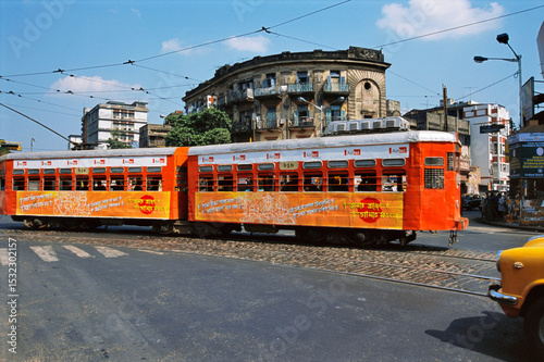 indian electric tram transport Calcutta Kolkata West Bengal India