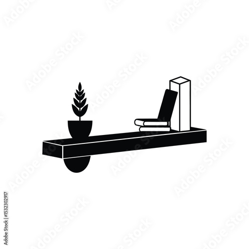Mounted Floating Shelf Vector