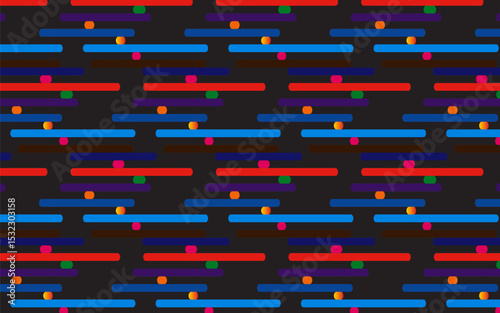 Red and black geometric squares create a seamless abstract mosaic pattern