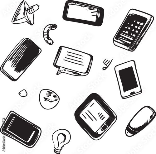 mobile phone icons set