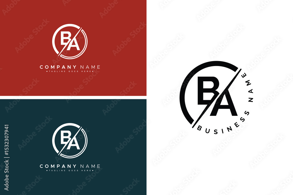 Naklejka premium Initial BA Vector Logo - Elegant Monogram Template for letter B and A for your Business