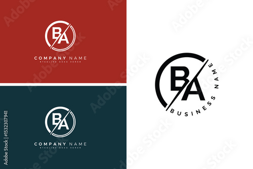 Initial BA Vector Logo - Elegant Monogram Template for letter B and A for your Business