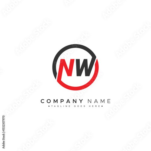 NW Vector Logo Template - Simple Icon for Initial Letter N and W Monogram