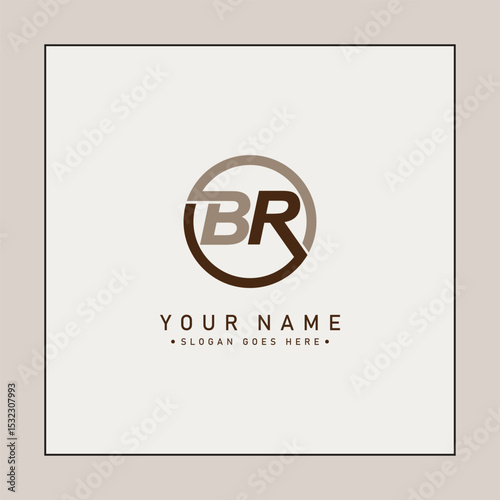 Vector Template for Initial Letter BR Logo - Elegant Monogram Logo for Alphabet B and R