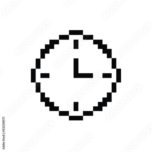 Pixel-art clock icon time management digital watch