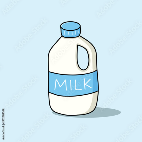 Illustration of milk in a plastic jug