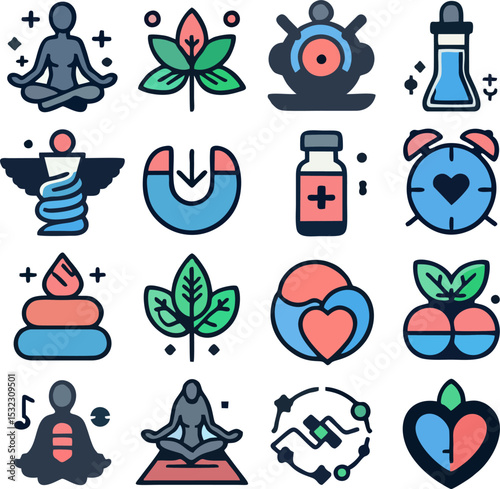 Wellness Icon Set – Minimalist Style for Blogs