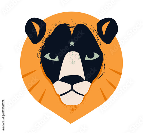 Flat vector illustration of the Leo zodiac sign. Leo constellation and zodiac symbol.