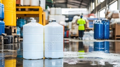 Ammonium nitrate spill near a leaking chemical bag