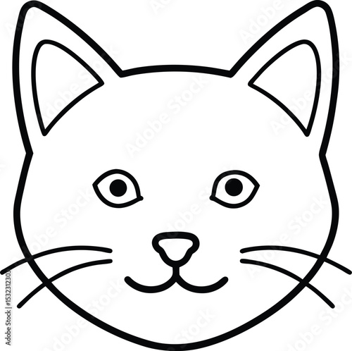 british shorthair head icon line art vector illustration on transparent background