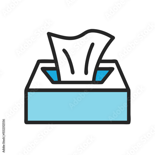 Vector illustration of tissue box, isolated on white background