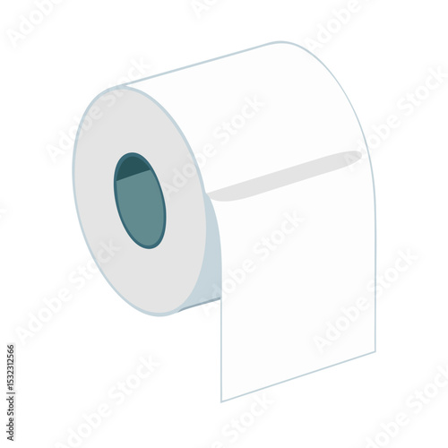 Vector illustration of toilet paper roll, isolated on white background