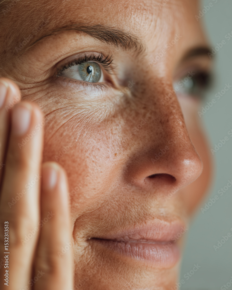 Fototapeta premium close up of a mature woman with a blue eyes