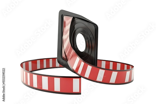 Black record holder with red and white striped tape