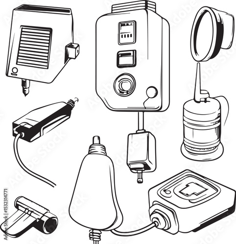 set of household appliances icons