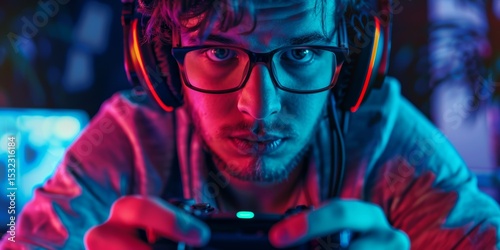 Gamer in Neon Light
