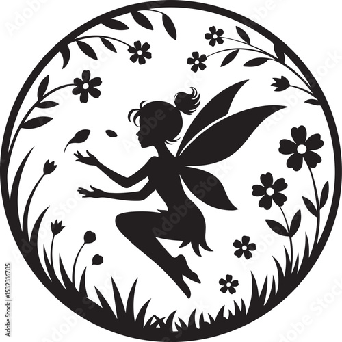 Afro Fairy with Magic Wings Silhouette

Enchanted Afro Fairy in Flight Vector

Elegant Black Fairy Queen Design

Afro Pixie Dust Silhouette Art

Mystical Fairy with Curls Vector