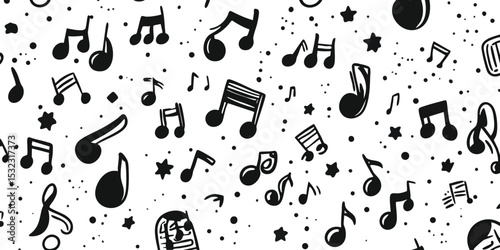 Abstract Music Notes Pattern