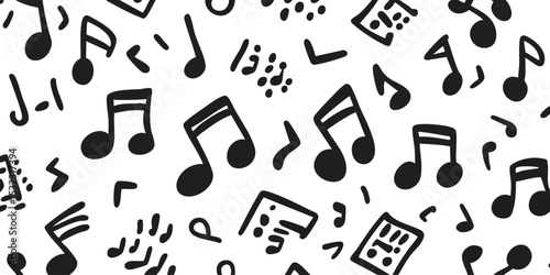 Abstract music notes pattern
