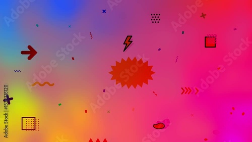 Abstract Memphis Style Motion Background 4K