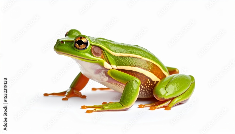 Frog over white background, no shadow Frog over white background, no shadow