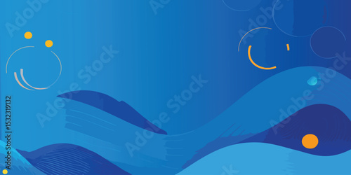 Abstract background with flowing blue shapes and scattered circles