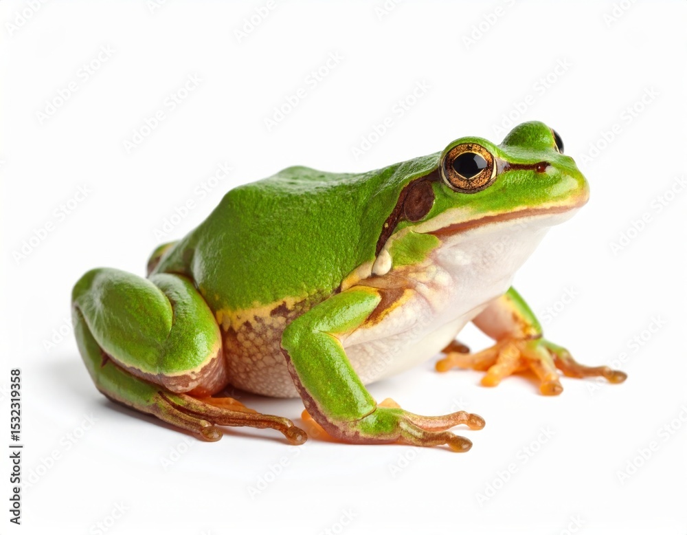 Frog over white background, no shadow Frog over white background, no shadow