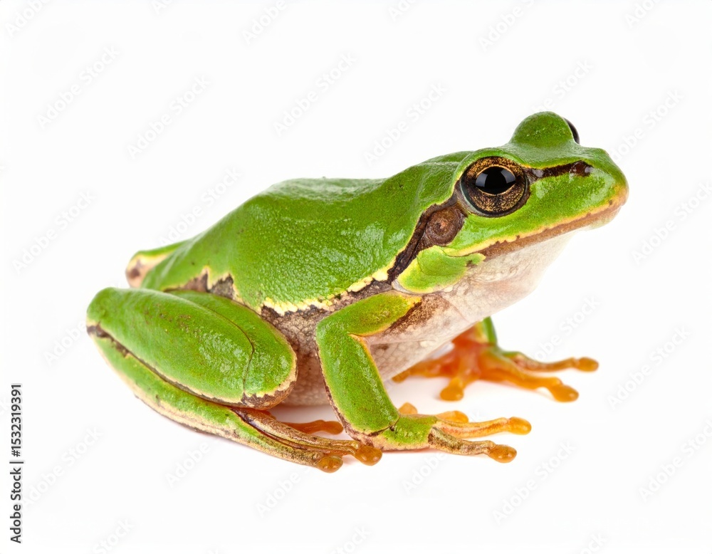 Frog over white background, no shadow Frog over white background, no shadow
