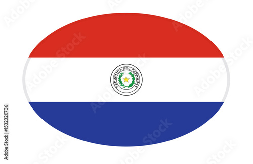 Paraguay flag ellipse shaped. vector	
