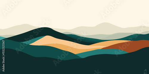 Abstract Landscape of Rolling Hills