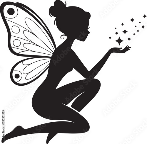 Afro Fairy with Magic Wings Silhouette

Enchanted Afro Fairy in Flight Vector

Elegant Black Fairy Queen Design

Afro Pixie Dust Silhouette Art

Mystical Fairy with Curls Vector